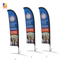 Cheap custom feather wind flying flags for outdoor display