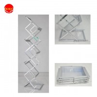 BORN DISPLAY  acrylic brochure holder Z shape magazine stand wood backboard FT brochure holder display racks A4